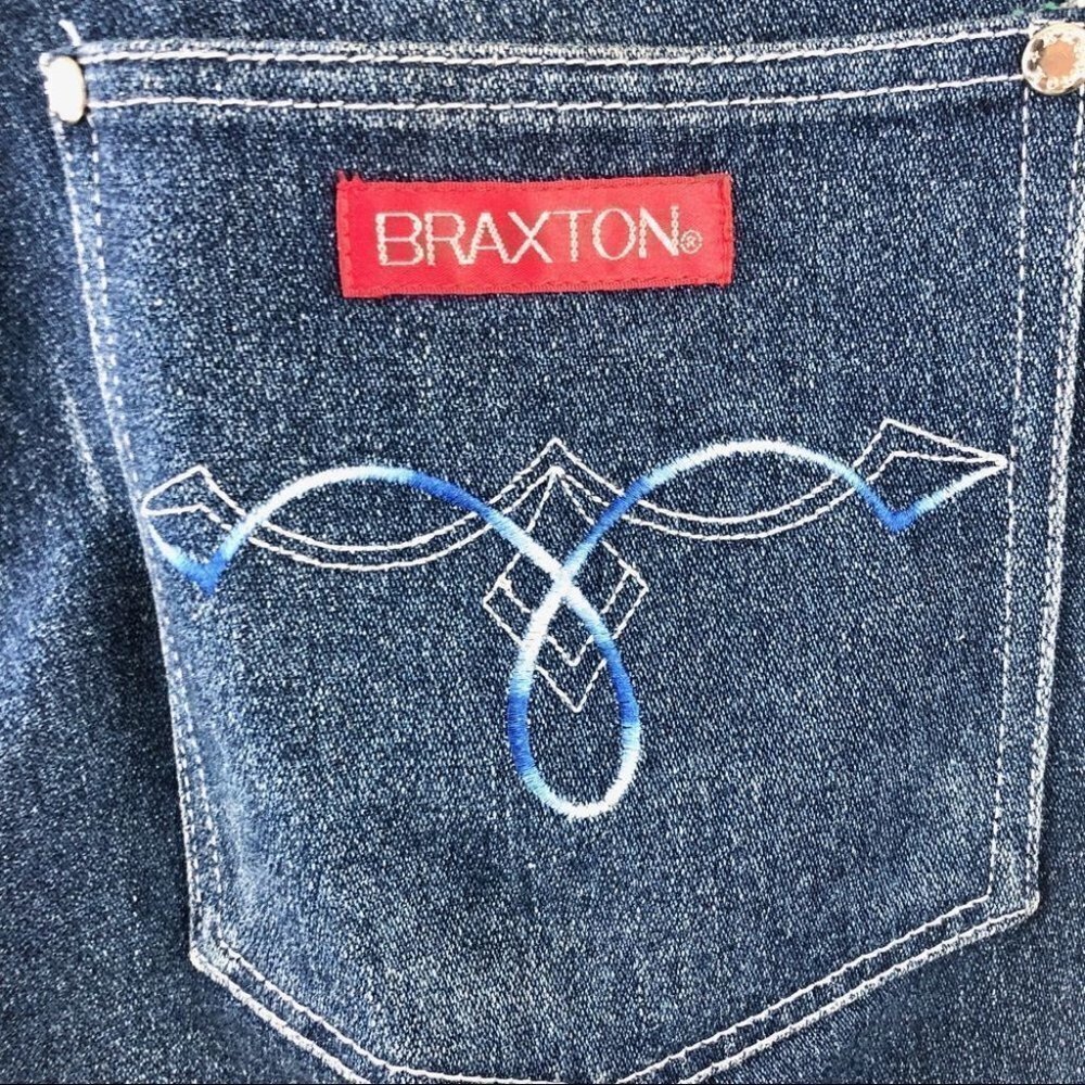 VINTAGE Braxton Ultra High Waisted Straight Leg Bootcut Denim 34 - Picture 6 of 7